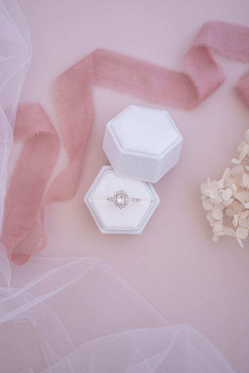 Velvet Ring Box White Wedding Ring Box Jewellery Box Etsy Australia