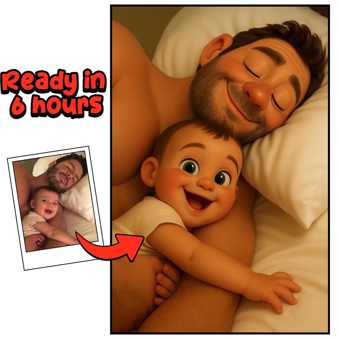 Custom Pixar Style Portrait, Cute Pixar Style Drawing, Custom Digital ...