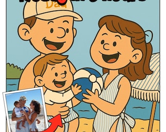 Retrato personalizado estilo Peanuts, transforme-se em um personagem Peanuts, desenho animado personalizado de casal ou família, ideia de presente única