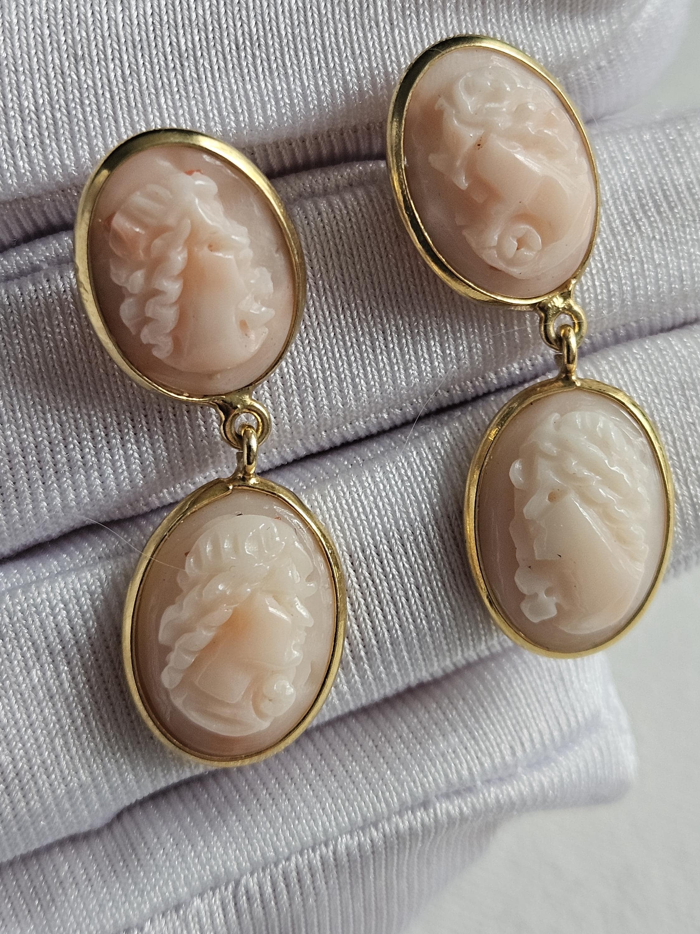 アンティークカメオイヤリング - Etsy 日本