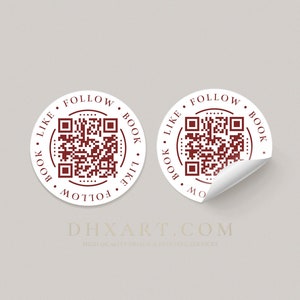 Etiquetas de código QR redondas, pegatinas QR personalizadas, pegatinas QR inteligentes, inventario QR, etiquetas de código QR a prueba de agua, etiquetas para embalajes comerciales, código QR de Etsy