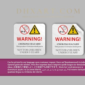 Small Parts Warning Stickers | Warning Labels  | Small Business Stickers | Square Sticker | Choking Hazard Sticker | Age Restriction Labels