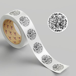 Round QR code labels, custom QR Sticker, smart qr inventory stickers, waterproof QR code labels, packaging business label, www qr code label