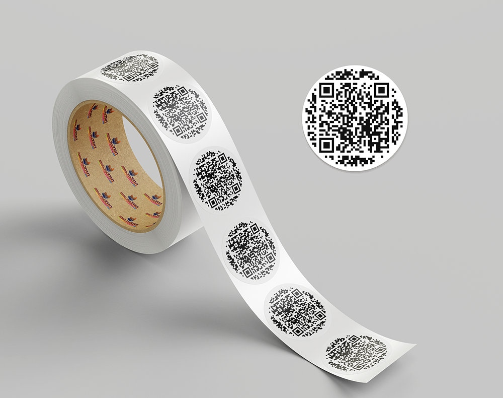 Round QR Code Labels, Custom QR Sticker, Smart Qr Inventory Stickers
