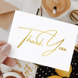 Tarjetas de agradecimiento con papel dorado, tarjetas de notas para bodas, paquete múltiple con sobre a elegir, aniversario, despedida de soltera para damas de honor, regalos de agradecimiento