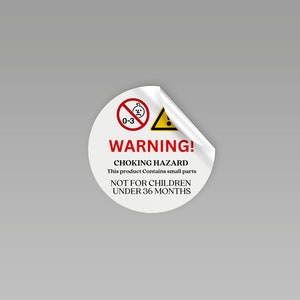 PRINTABLE Safety Eyes Warning Tag Choking Hazard Label for 