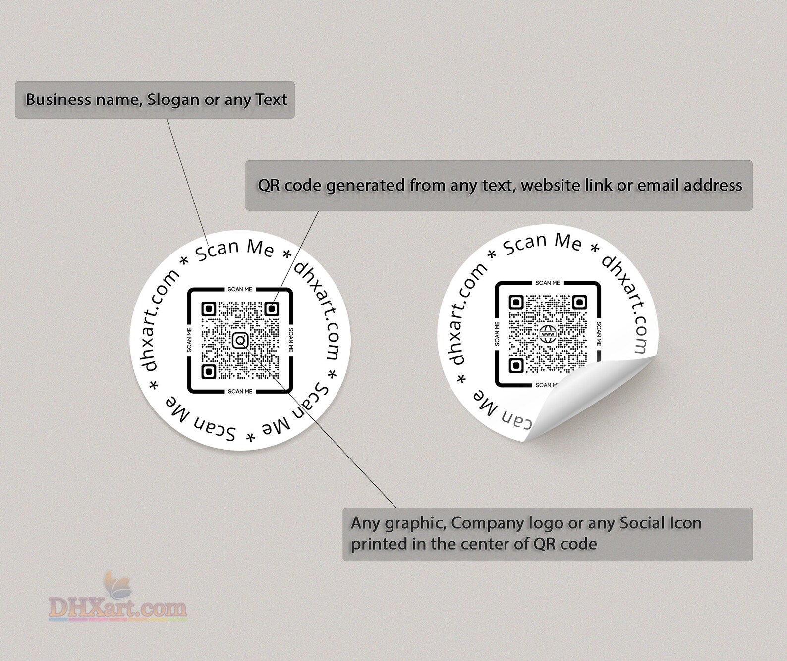 Round QR Code Labels, Custom QR Sticker, Smart Qr Sticker, Qr Inventory ...