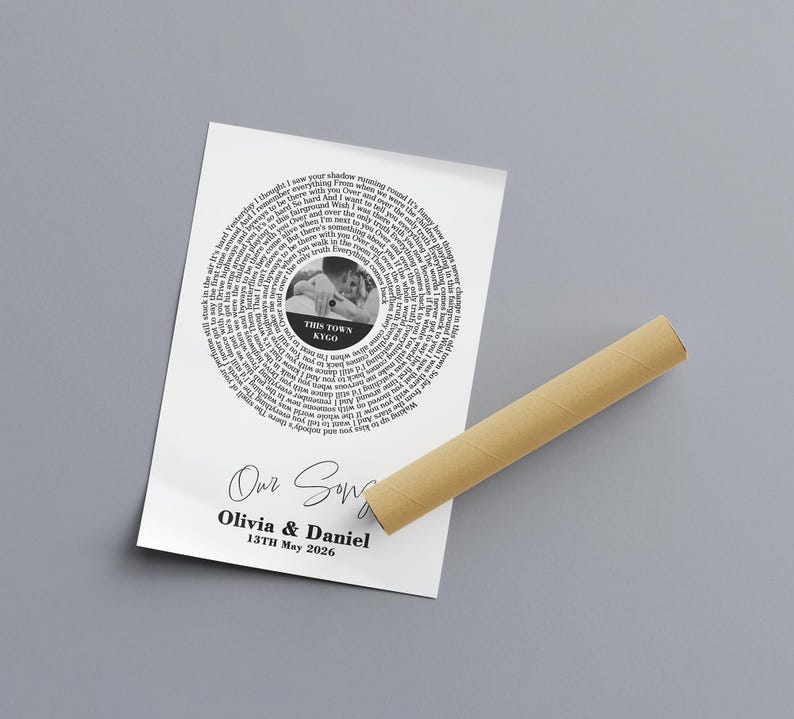 Custom Song Lyrics Print, Our Song Personalised Print, Wedding Gift