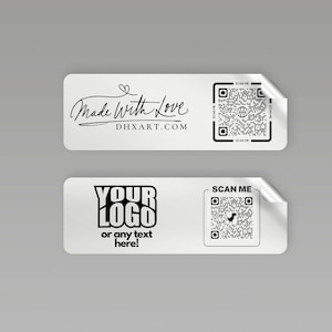 Stickers QR Code intelligents | Étiquettes personnalisées avec code QR | Autocollants pour petites entreprises | Sticker QR code rectangle | Etiquettes autocollantes personnalisées