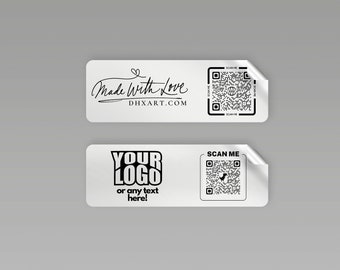 Smart QR Code Stickers | Custom QR Code Labels | Small Business Stickers | Rectangle qr code Sticker | Personalised Business Stickers Labels