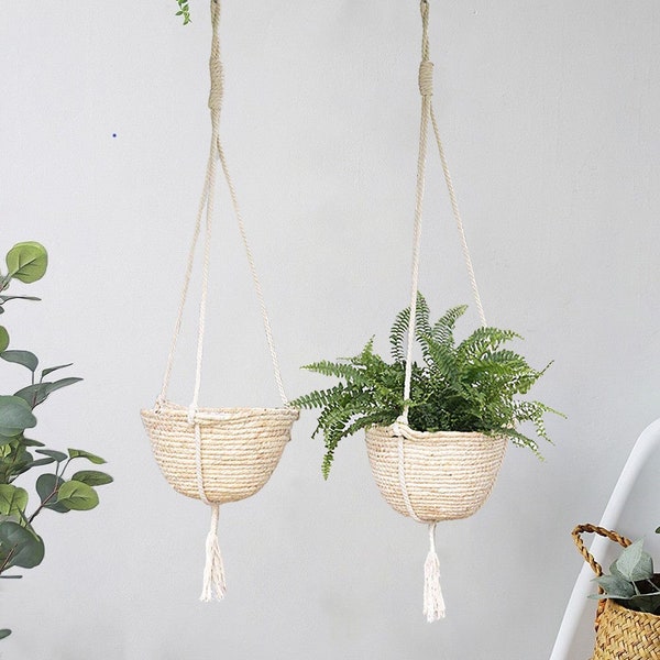 Rope Hanging Planter Etsy