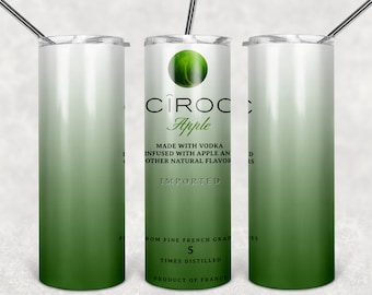 Ciroc Green Apple Tumbler Wrap, Drink Design PNG