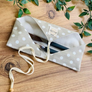 Fabric Cutlery Case, Utensil Pouch, Beige Cutlery Storage, Reusable Cutlery Bag, Pen Pouch, Gift, Home Decor, Handmade, Eco-friendly