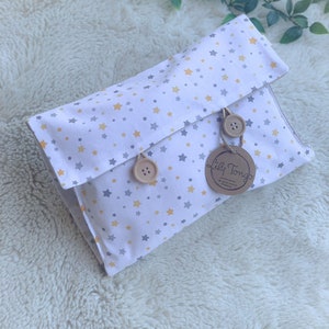 Organic Cotton Diaper Clutch: Star Print Nappy Wallet