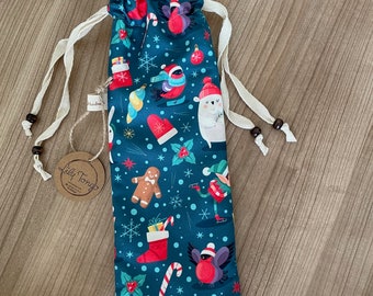Christmas Placemat Set with Cutlery Pocket & Carrying Bag, Gift for Kids