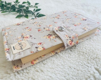 Weekend Sale, Floral Book Cover, Reusable Book Protector, Handmade Book Sleeve, Fabric Book Case, Christmas Gift, Book Lover Gift