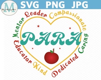 Paraprofessionelle Lehrer Wertschätzung SVG: Erzieher Geschenk (Digitale Dateien)