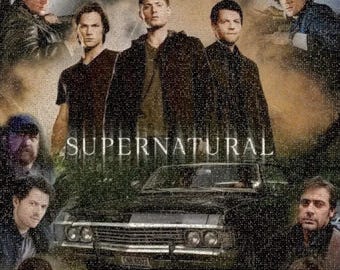 Supernatural Diamond Art Kit – Sam, Dean & Impala 5D Painting