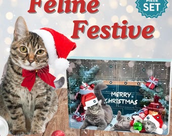Calendario de Adviento para Gatos 2026, 24 juguetes para gatos, cuenta regresiva navideña, caja sorpresa Whisker Wonderland, regalo navideño para mascotas y amantes de los gatos.