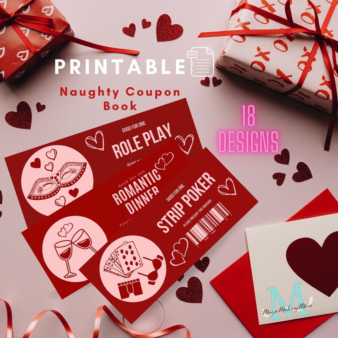 Printable Naughty Coupons Book Love Vouchers Valentine - Etsy