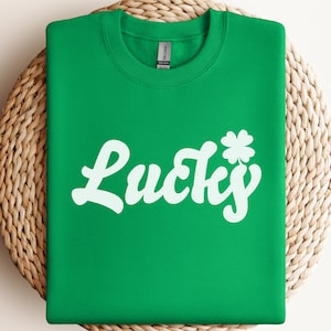 Lucky SVG, St Patricks Day SVG, Four Leaf Clover SVG, Irish svg, Shamrock svg, Cricut Cut File, svg/png/dxf/eps/pdf file formats