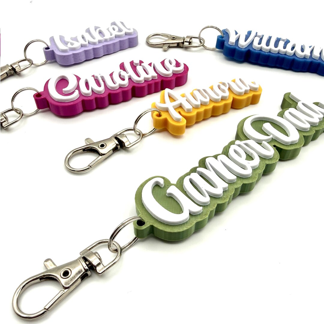 Personalized 3D Printed Name Keychain: Custom Two-color Charm - Etsy
