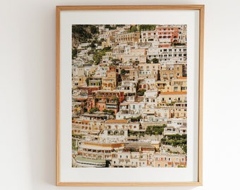 Impression Italie : Dolce Far Niente, impression photo Positano style estival italien, impression d'art estival Positano, superbe affiche de la côte amalfitaine