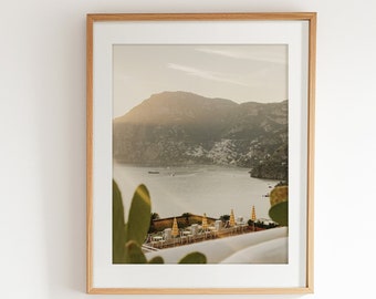 Impression d'art mural côte amalfitaine, affiche de plage, photographie d'Italie, Positano Cafe & Capri souvenir