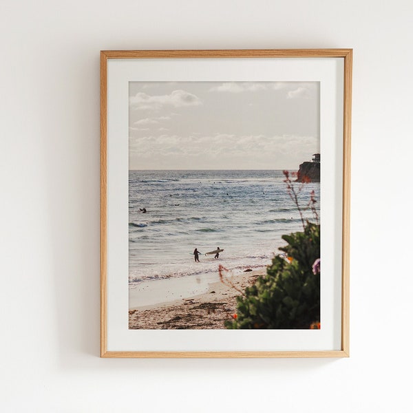 San Diego Beach - Beachy Room Decor, Pink California Poster Gift for Coastal Cowgirl and Surfer Girl
