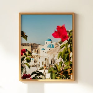 Bougainvillea Print – Santorini Wall Art, Greek Holiday, Greece Island Art, Oia Santorini & Greece Photography for Modern Home Décor