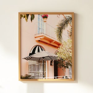Impresión fotográfica del hotel La Valencia: póster rosa de San Diego, sur de California, fotografía de bellas artes de La Jolla
