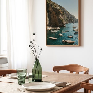 Italian Summer Positano Art Print, Capri Island, Italy Photo Print, Italy Trip Souvenir, Dolce Far Niente, Nautical Wall Art
