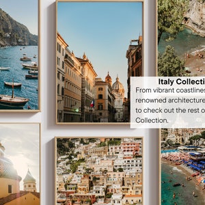 Amalfi Coast Print Wall Art, Beach Poster, Italy Photography, Positano Cafe & Capri Souvenir