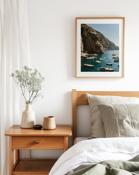Italian Summer Positano Art Print, Capri Island, Italy Photo Print, Italy Trip Souvenir, Dolce Far Niente, Nautical Wall Art