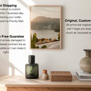 Amalfi Coast Print Wall Art, Beach Poster, Italy Photography, Positano Cafe & Capri Souvenir
