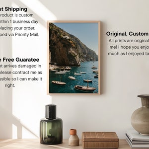 Italian Summer Positano Art Print, Capri Island, Italy Photo Print, Italy Trip Souvenir, Dolce Far Niente, Nautical Wall Art
