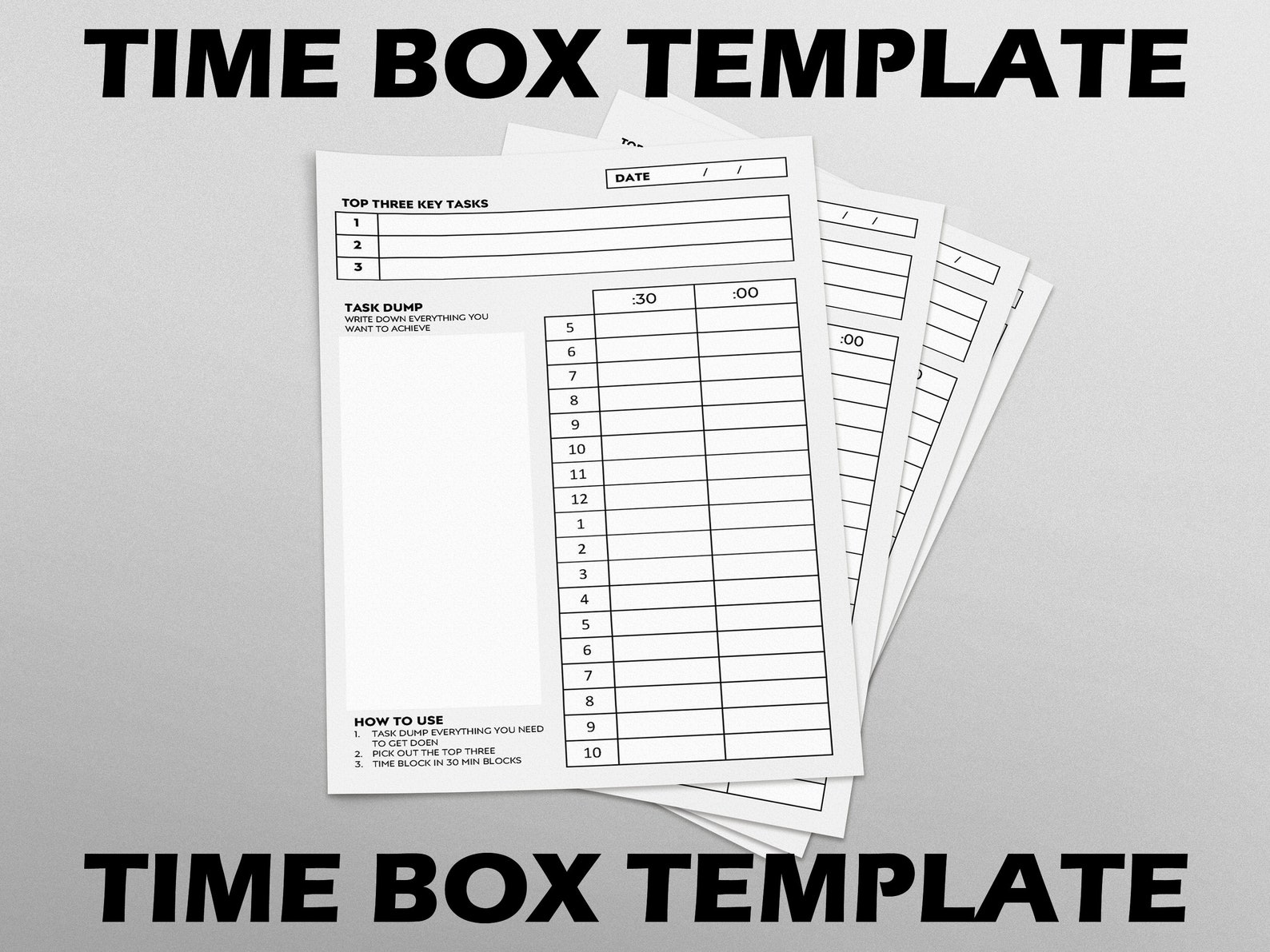 Editable & Printable PDF Time Box Planner Printable Template Etsy Editable & Printable PDF Time Box Planner Printable Template Etsy