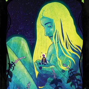 Salvia Divinorum arte psichedelica illustrazione esoterica e vintage per la decorazione