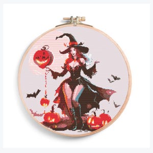 Witch Cross Stitch, Pumpkin , Cross Stitch Pattern, Halloween Cross Stitch, Cross Stitch Halloween, Cross Stitch Chart,Sexy Witch,Pumpkin