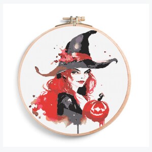 Witch Cross Stitch, Witch , Cross Stitch Pattern, Halloween Cross Stitch, Cross Stitch Halloween, Cross Stitch Chart, Halloween,  Witch