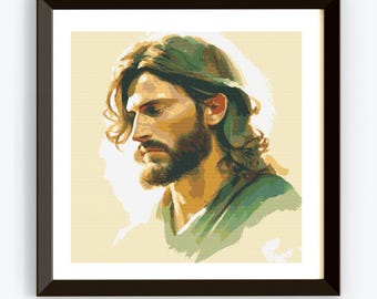 Jesus Cross Stitch, Jesus Cross Stitch Pattern,  Christian Art Cross Stitch Pattern, Jesus Cross Stitch, Cross Stitch Chart, Jesus