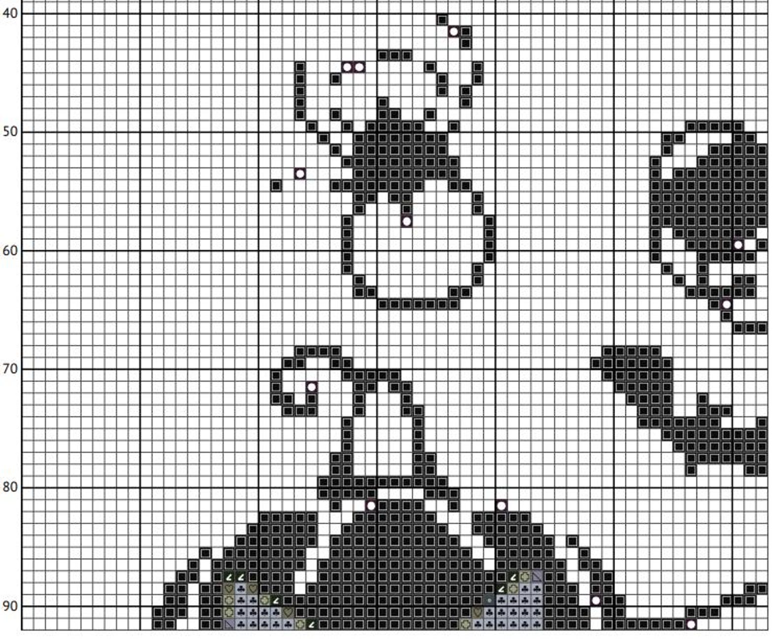 Halloween Cross Stitch Pattern, Pumpkin Bat Ghost Spider Web Chart ...
