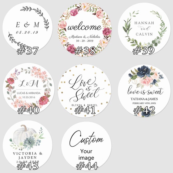 Customize Wedding Stickers, Invitation Favor Labels,Personalized Round  Circle Label Stickers Design Bridal Baptism Birthday Party Seal Sticker  (100