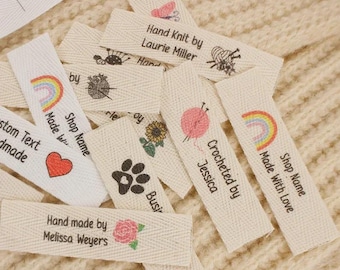 Custom Cotton Twill Sewing Labels: Personalized Fabric Tags, 15x60mm