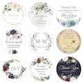 Personalized Round Circle Label Stickers,Waterproof1.5~3inch Custom Name Date Thank You Stickers for Bridal Shower Party Favors