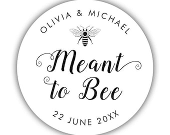 1.5~3 Inch Personalized Stickers Meant to Bee Wedding Honey Pot Jar Favor Label 2 orders