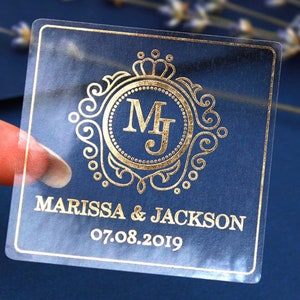 100pcs/set  Personalized  Wedding  Transparent Stickersgifts bag labels Stickers ，gold  silver  Transparent Labels Stickers