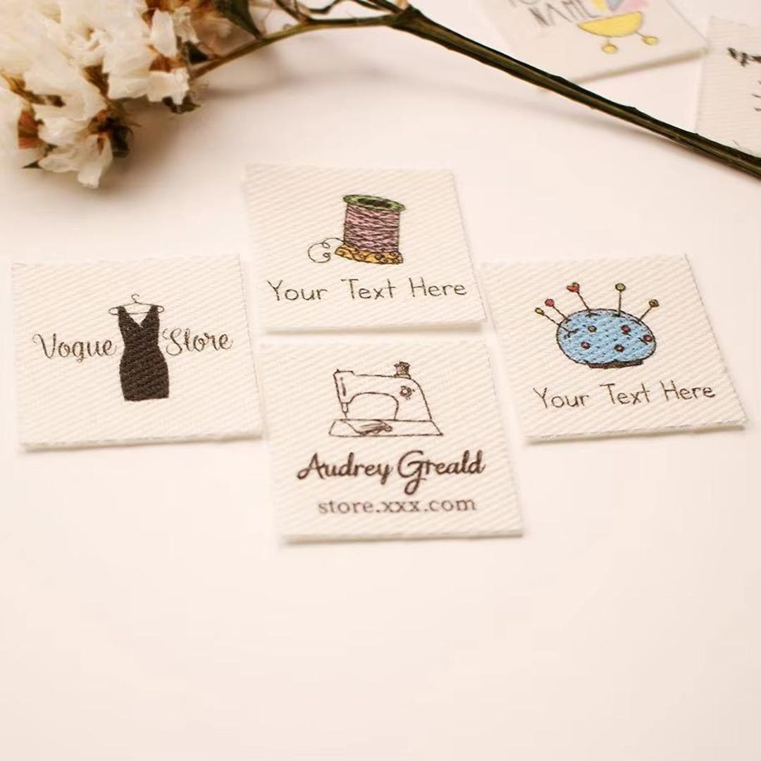Custom Iron-on Cotton Sewing Labels: Personalized Text/logo (25x25mm ...