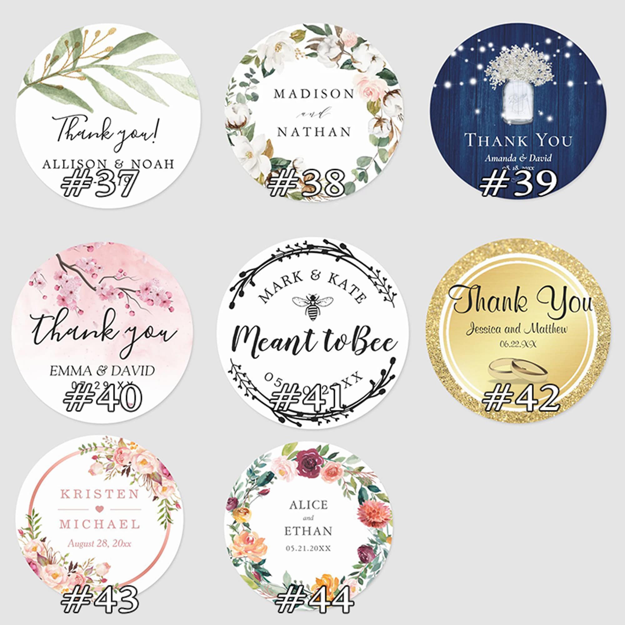 Personalised flowers wedding sticker - TenStickers