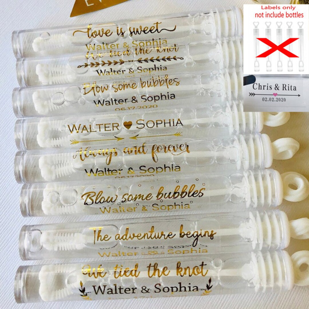 100 Personalized Wedding Bubble Labels Foil Bubble Labels Etsy